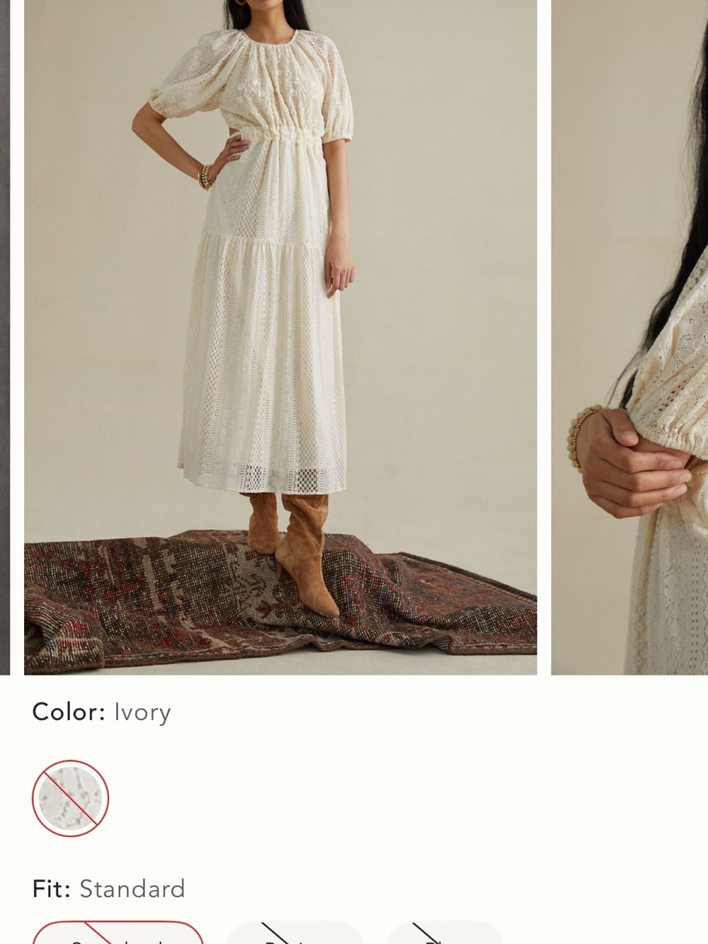 Women's Anthropologie Cream Agneza Lace Maxi Dress